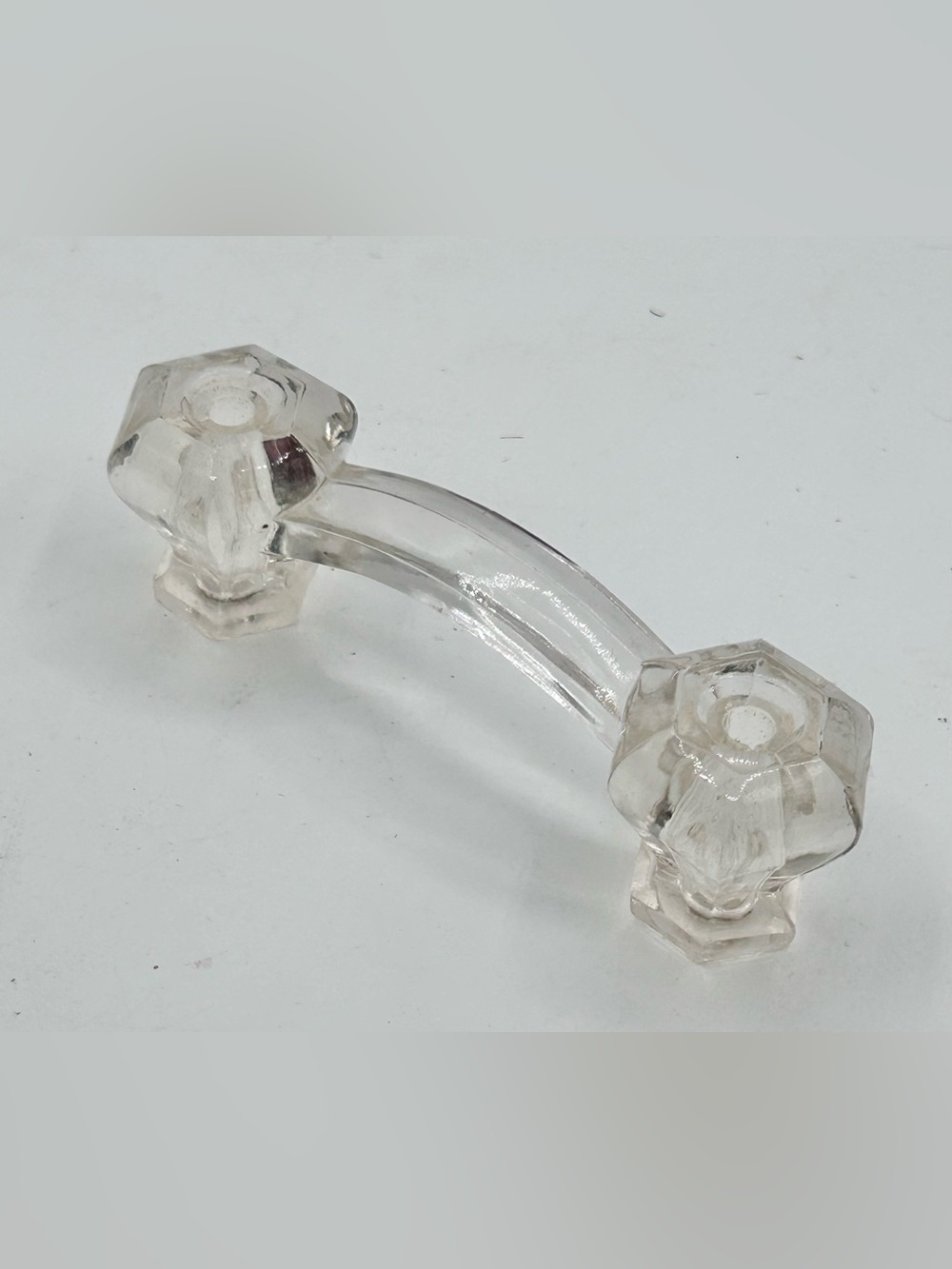 Antique Clear Glass Drawer Cabinet Handle Pull 4”